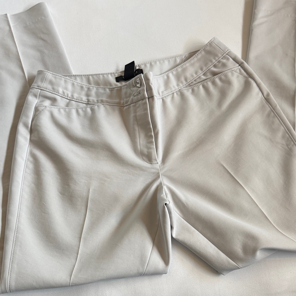 White House Black Market Light Gray Straight Leg Pants - Sz 10 - Picture 4 of 5